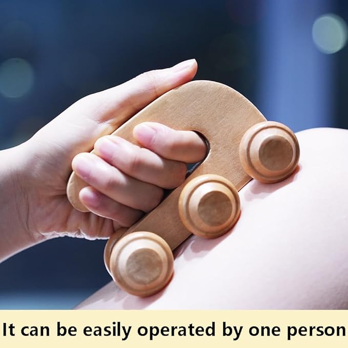 4Pcs Wood Therapy Massage Tools Lymphatic Drainage Massager Wooden Massager Body Sculpting Tools for Body gua sha,Anti-Cellulite,Pain Relief