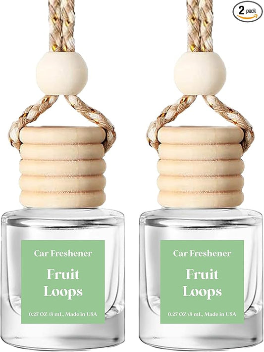 Car Air Freshener Hanging, Fruit Loops Essential Oil Diffuser for Car, Air Freshener Cute, Long Lasting Air Freshener for Car, Car Fresheners for Women, Made in USA