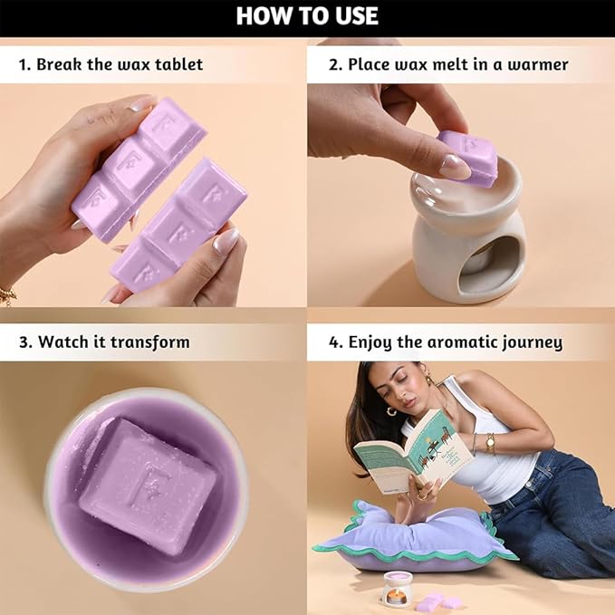 Folkulture Wax Melts or Wax Cubes | Set of 5 Scented Wax Melts | 30 pc Long Lasting Candle Warmer Melts | 100% Natural Soy and Palm for Gifts for Her | Rosemary, Sage, Lavendar