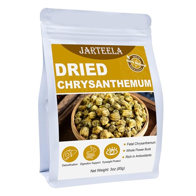 Jarteela - Premium Dried Chrysanthemum Flower Loose Leaf - 3oz/85g - Chinese Natural Chrysanthemum Tea Tai Ju - Non-GMO - Caffeine-free