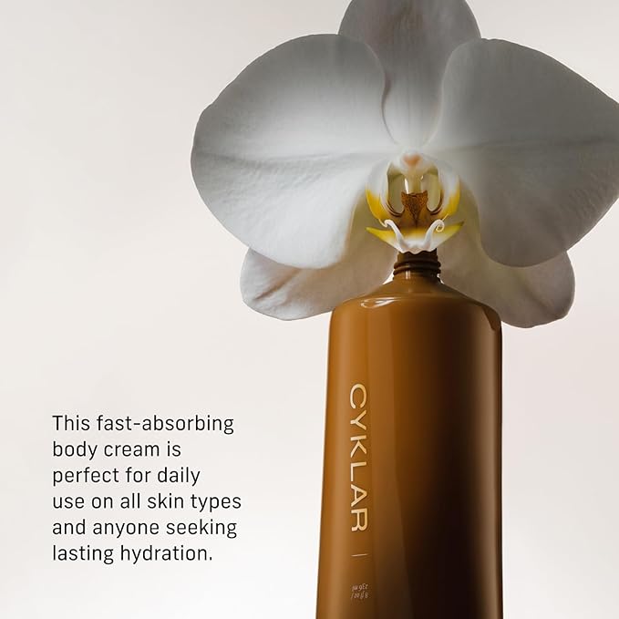 CYKLAR Nutrient Rich Body Cream. Vanilla Verve Nourishing Moisturizer with Niacinamide and Banana Flower Extract. Deep Hydration, Thick Body Lotion, Dry Skin Cream for Women and Men, 8 Fl Oz