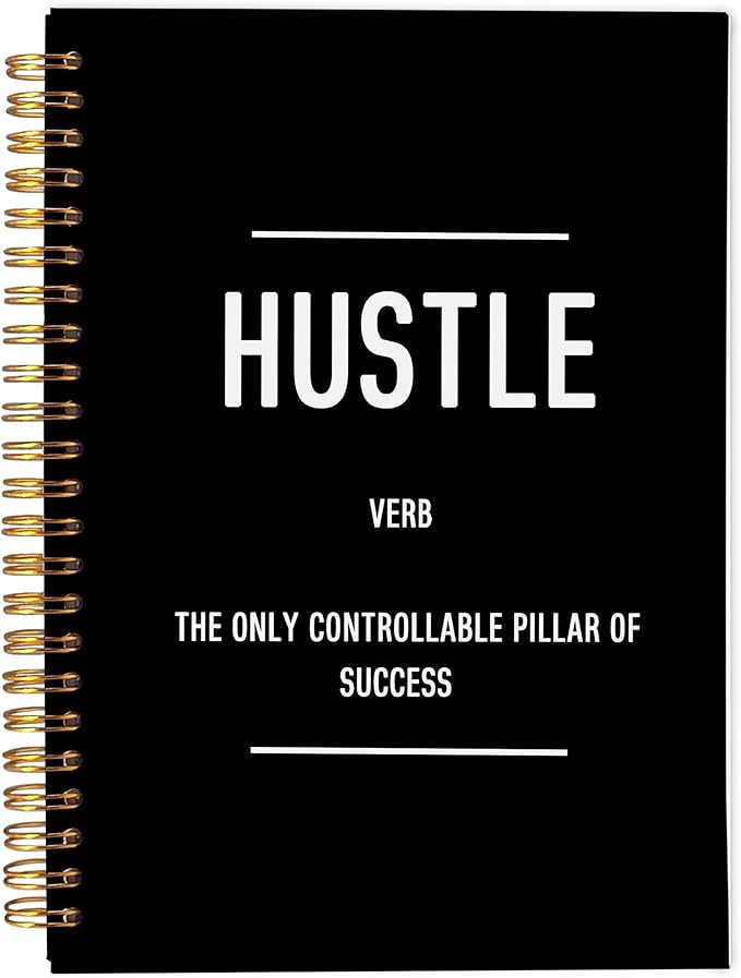 Hustle Definition Inspirational Notebook, Motivational Journal Gifts for Coworkers Women Men, Inspiring Work Spiral Notebooks 5.5x8.3 Inch