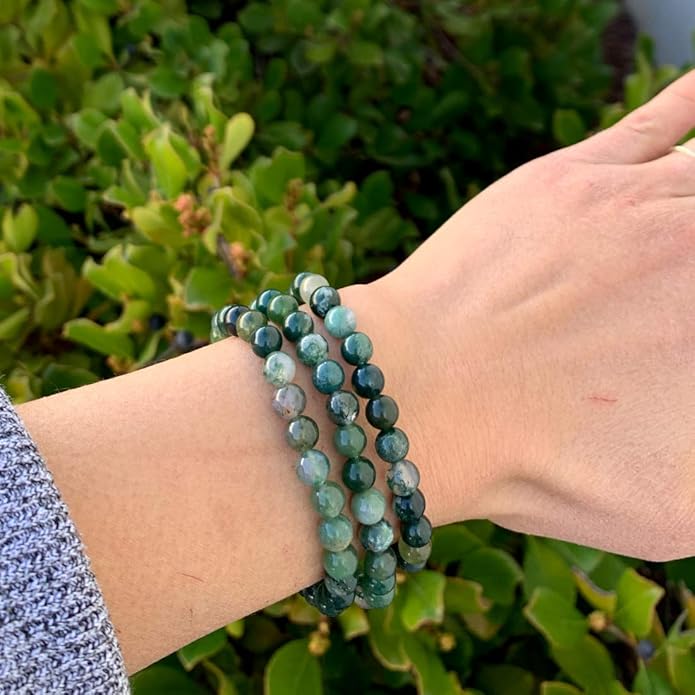 Adabele 1pc Natural Stretch Gemstone Bracelet 6mm (0.24 Inch) Bead 7" 7.5" 8 inch Healing Crystal Quartz Energy Chakra Jewelry Women Birthday Gift