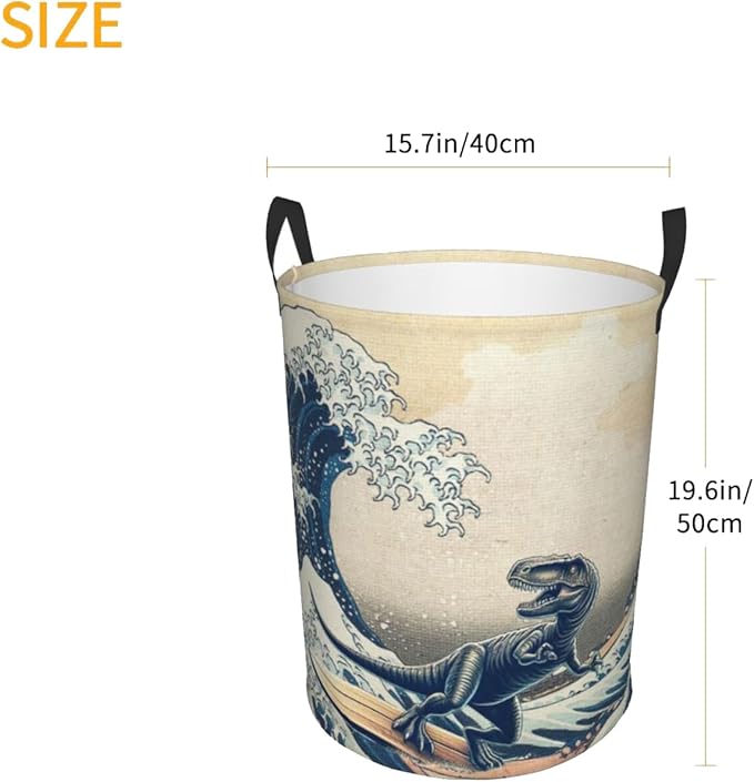 Laundry Basket Wave Collapsible Large Capacity, Dirty Clothes Basket Durable Lightweight Hamper With Handles Ideal For Clothes, Toys Home Organization