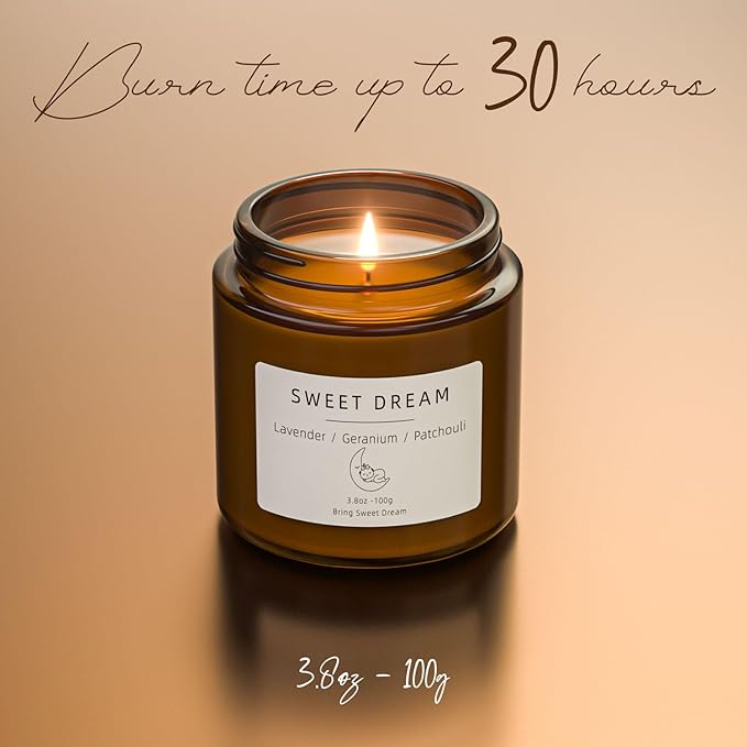 Birthday Gifts for Women, BOYUJK Sleep Candle Gifts for Women, Lavender Scented Candles Gift Set for Anxiety, Scented Candles Promotes Sleep and Relieves Stress, Relaxation Gift for Men