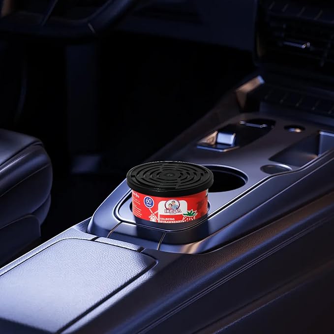 IKEDA Car Air Freshener & Car Odor Eliminator for Auto or Home,Office, 60 Days Long Lasting Scent Cans Freshener, 1.5 Oz Each, 4 Cans, Strawberry