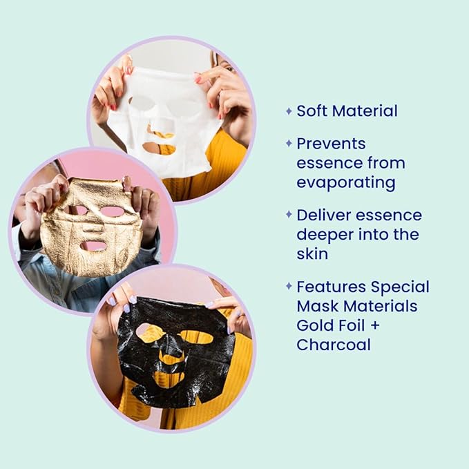 FACETORY K-Beauty Sheet Mask Gift Set – 15 Premium Korean Face Masks in Stylish Gift Box | Hydrating, Brightening & Soothing Skincare Variety Pack