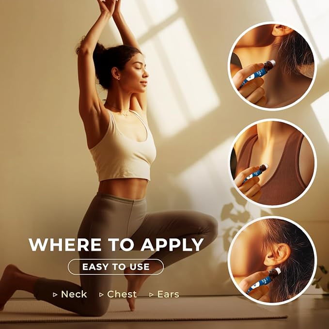 Gya Labs Deep Calm Essential Oil Roll On - 0.34 Fl Oz - Travel Size Roller for Camping, Skin, Aromatherapy Relief, Convenience