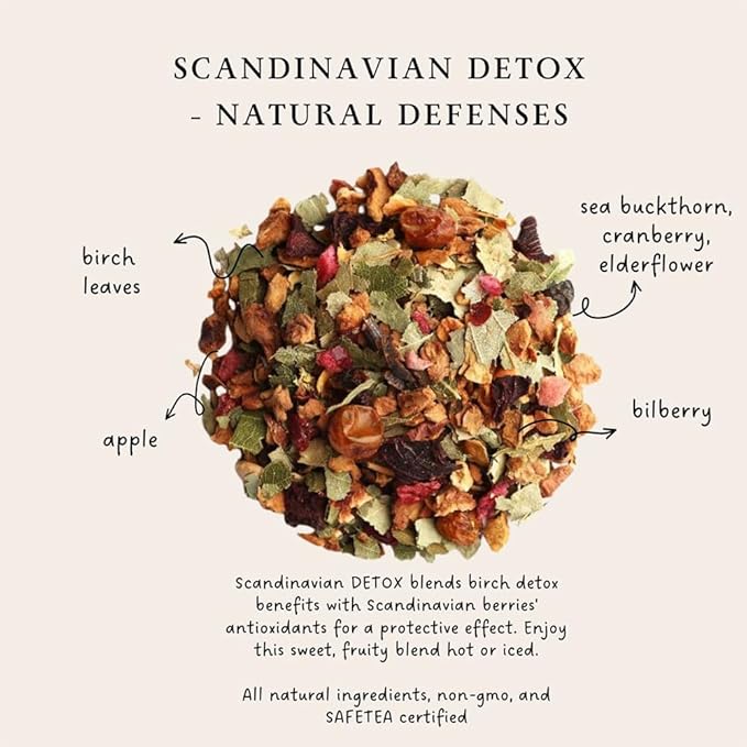 Palais des Thés - Organic Scandinavian Wellness Caffeine-Free, Herbal Tea for Natural Defenses with Birch, Sea Buckthorn, Cranberry, and Bilberry - Premium Loose Leaf, Serves 20-25 Cups - 3.5oz Tin