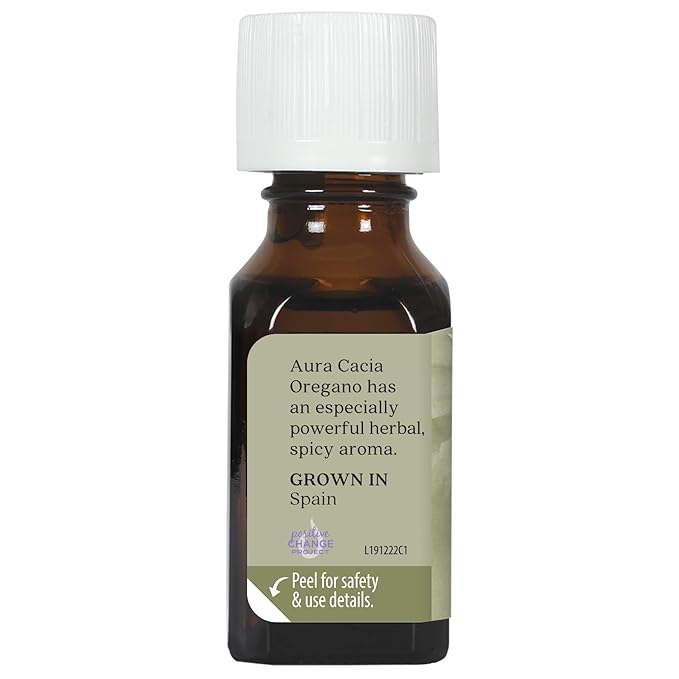 Aura Cacia 100% Pure Oregano Essential Oil, GC/MS Tested for Purity, 15 ml, Origanum vulgare, 0.5 Fl Oz