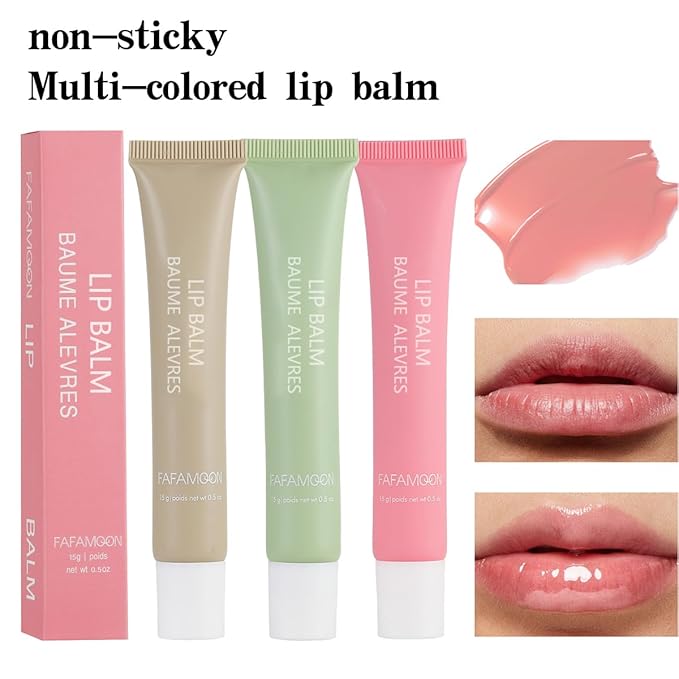 5 PCS Tinted Lip Balm Butter Set,Moisturizing Lip Gloss,Long Lasting Hydrating Glow Non-Sticky Tint Lip Stain,Soothes & Softens Dry Lips Makeup Gift for Women
