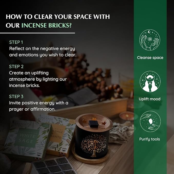 California White Sage Incense Bricks by Aromafume | 3x9 Bricks | Sage Incense for Cleansing Negative Energy & Protection | Sage for Smokeless Smudging & Spiritual Cleansing | Refill Pack