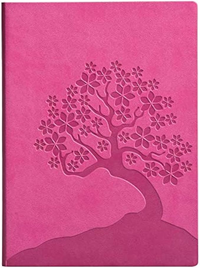 WORLD TRAVELER Eccolo Cherry Blossoms Writing Journal, 256 Lined Page Notebook, Flexible Faux Leather Cover
