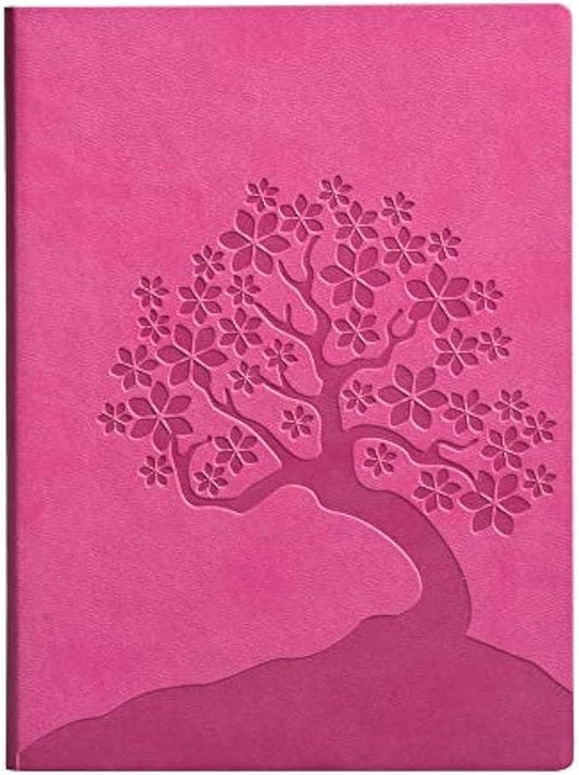 WORLD TRAVELER Eccolo Cherry Blossoms Writing Journal, 256 Lined Page Notebook, Flexible Faux Leather Cover