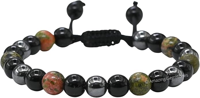 Natural Healing Crystal Bracelet for Women - Mens Bracelet Energy Balancing Gemstones Set - Adjustable Stone Bead Bracelet for Men and Women - Chakra Crystal Therapy Accessory, Meditation