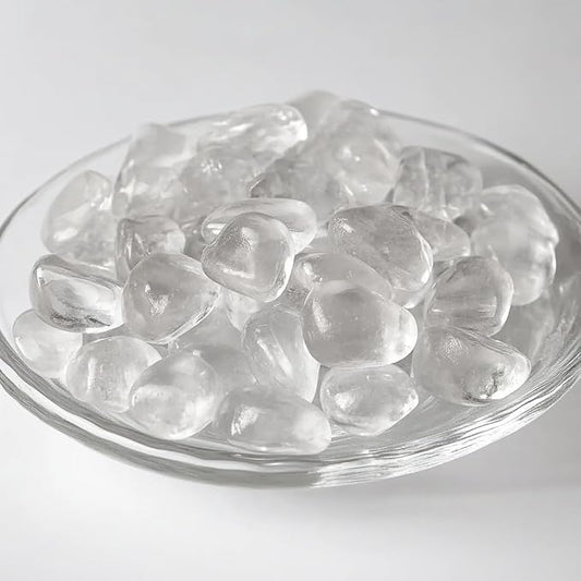 Clear Quartz Healing Crystal Stone Set - Natural & Polished Stones for Healing, Meditation, Reiki, Chakra, Crafting & Decoration (0.6 inches)