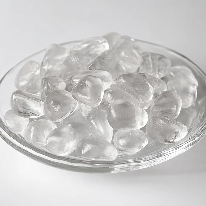 Clear Quartz Healing Crystal Stone Set - Natural & Polished Stones for Healing, Meditation, Reiki, Chakra, Crafting & Decoration (0.6 inches)