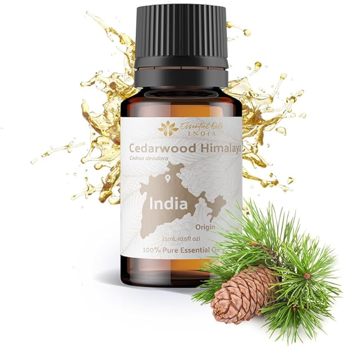 Cedarwood Essential Oil (Himalayan) - Direct from Hindustan Mint & Agro in India - Essential Oil for Diffusers and Aromatherapy | Pure Therapeutic Grade (15ml)
