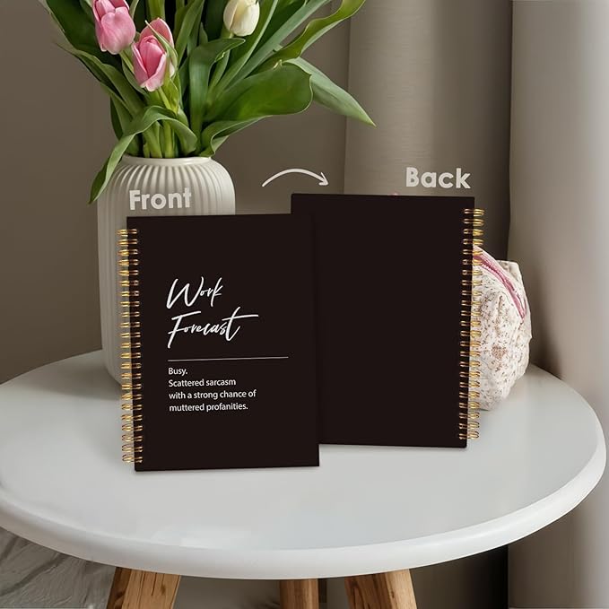 Funny Office Supplies，Funny Office Notebooks for Work, Funny Notebooks Gifts for Coworkers，Work Journals for Men Women, Work Forecast Hardcover Spiral Notebook 5.5x8.3