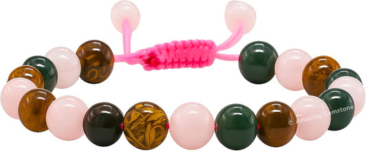 Natural Healing Crystal Bracelet for Women - Mens Bracelet Energy Balancing Gemstones Set - Adjustable Stone Bead Bracelet for Men and Women - Chakra Crystal Therapy Accessory, Meditation