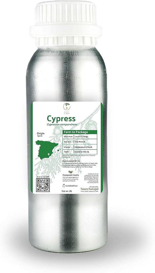 Cypress Essential Oil - Direct from Essential Oils SL in Mediterranean Spain - Aceite de Ciprés for Diffuser, 100% Pure Therapeutic Grade - Aromatheraphy, Skincare (2lbs)