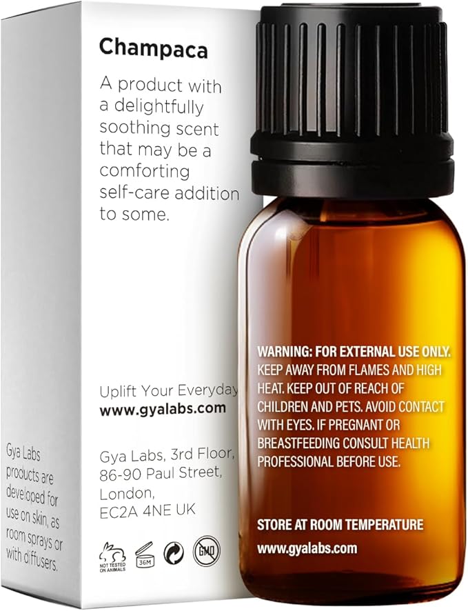 Gya Labs Champaca Essential Oil - 0.34 Fl Oz - for Hair, Skin, Diffuser, Aromatherapy & DIY Candle Making Scent