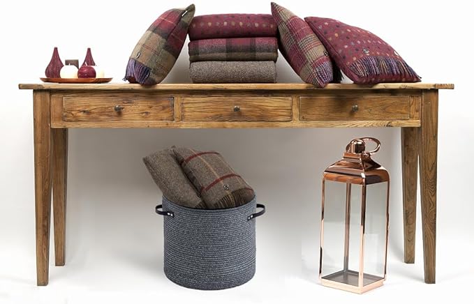 Cotton rope Storage Basket with Zipper cover & Woven baskets with Lid easy to move Multi-Purpose Storage Basket for Living Room, 13 x14 inches(DARK GREY)