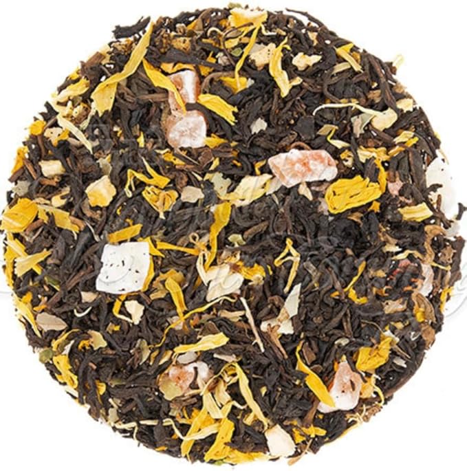 Denise's Fine Tea, USDA Organic, Decaf Peach Apricot Tea, Decaf Flavored Black Tea, Loose Leaf (100g) - Caffeine removed naturally using CO2