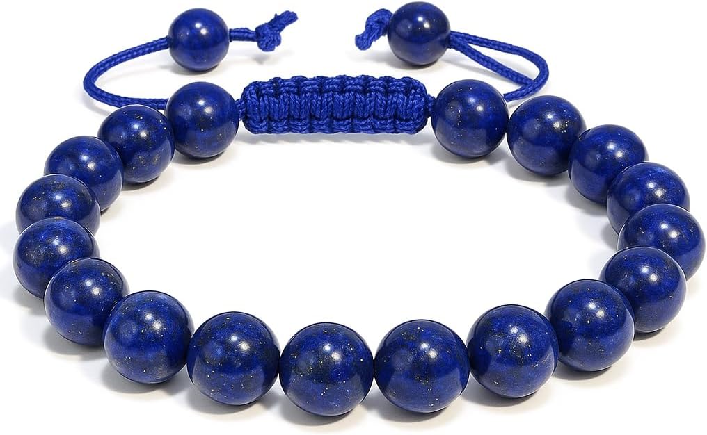 Energy Protection Crystal Handmade Adjustable Bead Bracelet Perfect for Men, Women’s Gift - Gemstone Healing Stretch Bracelet Pulsera Para Hombre Mujer Stocking Stuffer