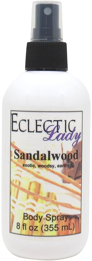 Eclectic Lady Sandalwood Body Spray, 16 ounces, Body Mist for Women with Clean, Light & Gentle Fragrance, Cologne with Soft, Subtle Aroma For Daily Use