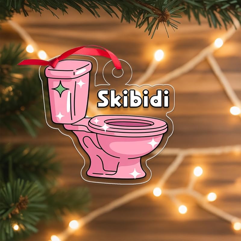 Funny Skibidi Toilet Acrylic Ornament, Toilet Christmas Ornament, Meme Ornament, Gag Gift for Teen Kids, Holiday Decoration Acrylic Ornament – Personalized Christmas Tree