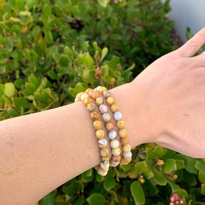 Adabele 1pc Natural Stretch Gemstone Bracelet 6mm (0.24 Inch) Bead 7" 7.5" 8 inch Healing Crystal Quartz Energy Chakra Jewelry Women Birthday Gift