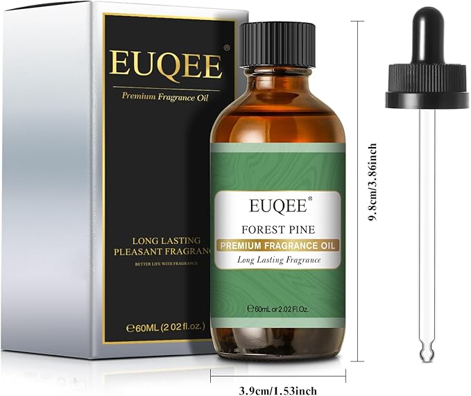 EUQEE Forest Pine Fragrance Oil Premium Fragrance Essential Oil 2.02 Fl oz with Glass Dropper for Diffusers, Soap Making, DIY Candle (60ml)