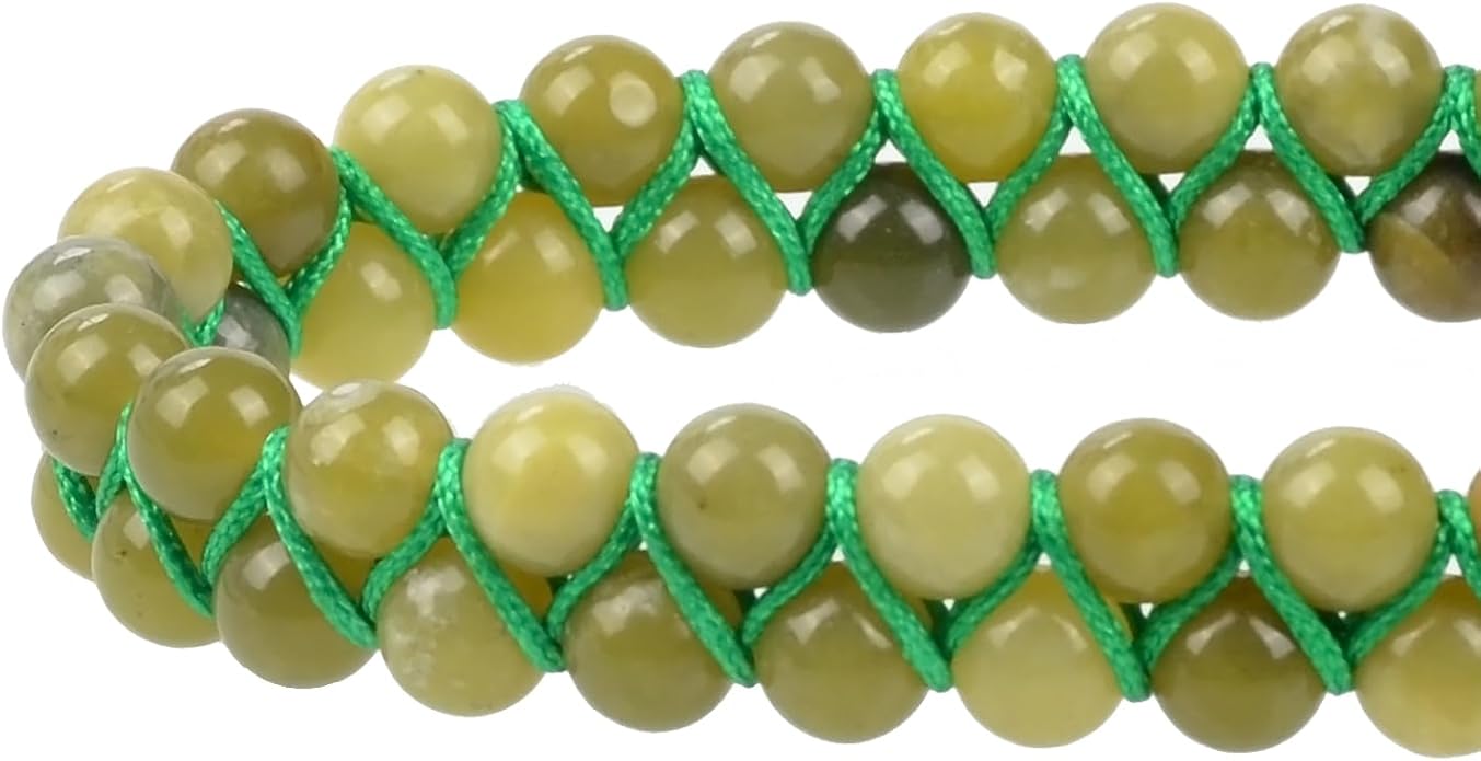 MASSIVE BEADS Double Layer Natural Chakra Healing Power Crystals Macrame Bracelet Yoga Stone Beads Gemstone Meditation Relax Anxiety Bangle for Unisex Women Men