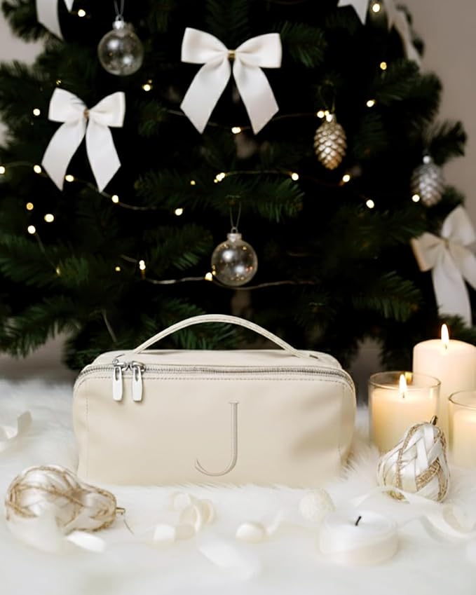 EACHY Travel Makeup Bag,Large Capacity Cosmetic Bags for Women,Waterproof Portable Pouch Open Flat Toiletry Bag Pattern Makeup Bag