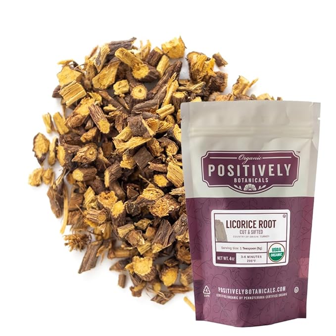 Organic Positively Botanicals Company, Licorice Root, Herbal Tea Loose Leaf Botanical, 4 Ounce