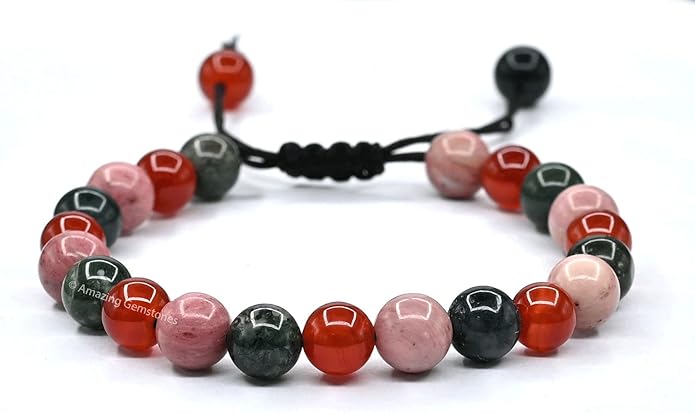 Natural Healing Crystal Bracelet for Women - Mens Bracelet Energy Balancing Gemstones Set - Adjustable Stone Bead Bracelet for Men and Women - Chakra Crystal Therapy Accessory, Meditation