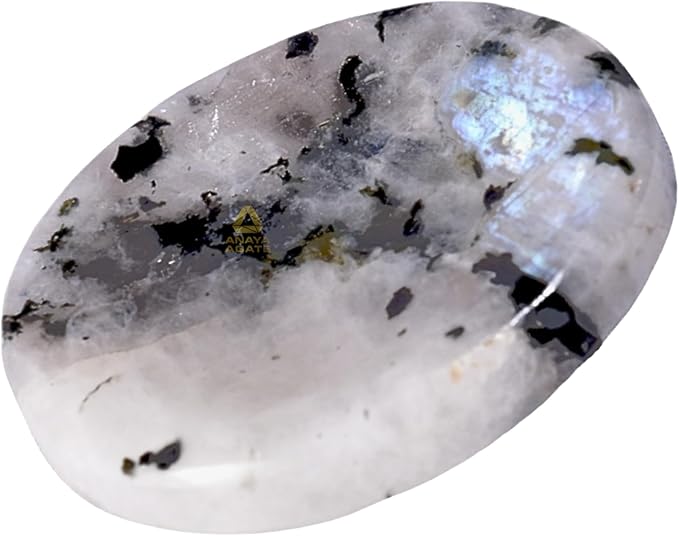 Rainbow Moonstone Worry Stones – Crystal Thumb Worry Stone for Anguish, Stress – Relaxing and Soothing Balance Stones for Meditation, Stress Relief – Healing Stones and Crystals for Men and Women