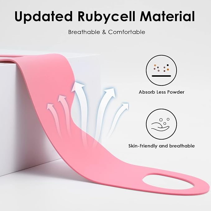 FRESHME Lightweight Breathable Sleep Mask Zero Pressure Blocking Light Sleeping Eye Mask for Men Women Travel Nap Blindfold Eye Shade Cover with Flexible Elastic Ear Hanging for Side Sleeper Pink