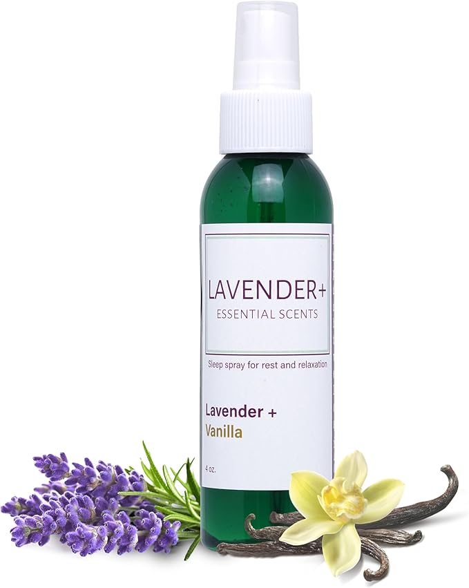 Lavender Sleep Spray for Pillows, Linens & Pajamas – Natural Calming Lavender & Vanilla Aromatherapy Mist with Amethyst & Reiki Energy. Deep Sleep + Bedtime Relaxation for Adults & Kids. 4 Ounce (1)