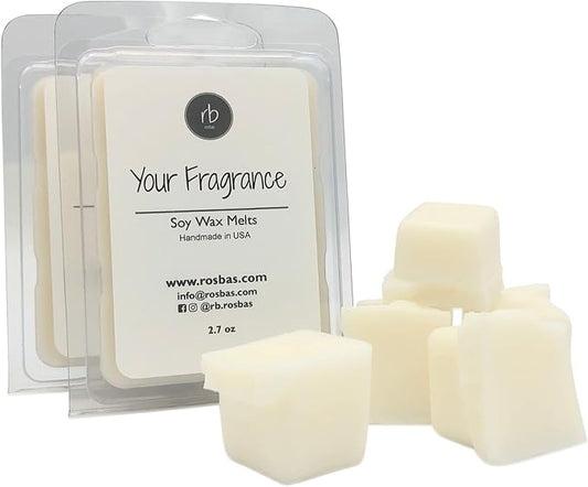 rosbas, Soy Wax Melts, Vanilla Scented, 2 Packs, 6 Cubes & 2.50 oz ea., Long-Lasting, Relaxation, Air Freshener, Home, Office, for Wax Warmers, Non-Toxic, Handmade in USA