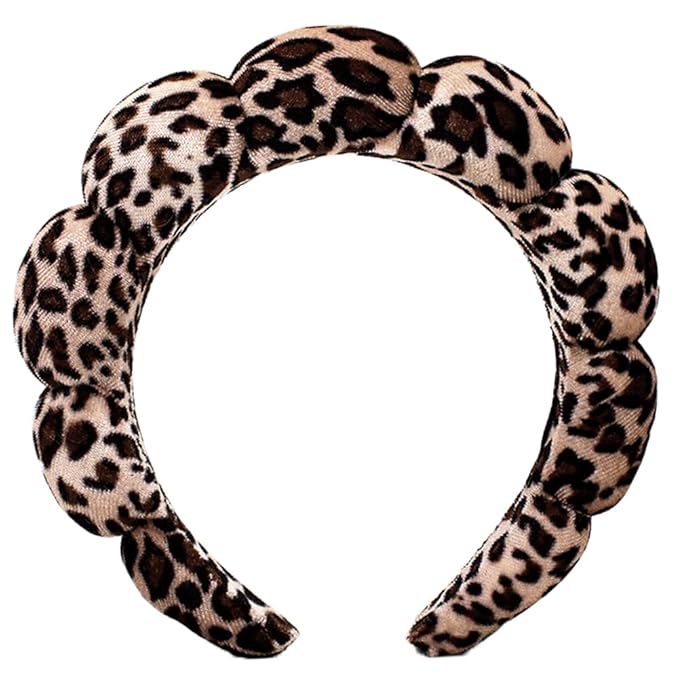 Spa Headbands for Washing Face or Makeup, Sponge Bubble Skincare Headbands, Puffy Terry Cloth Hairband for Women, Skin Care Makeup Headwear Hair Accessories for Girls