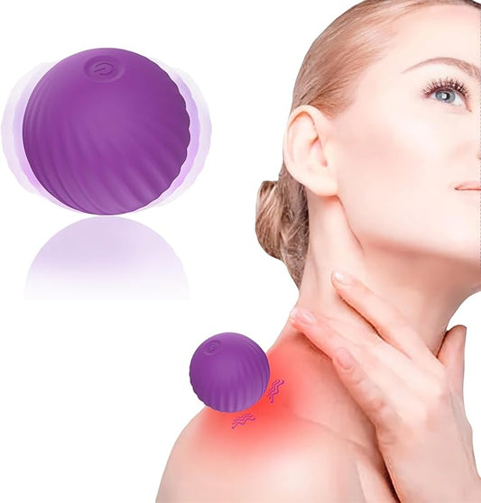 Handheld Portable Massage Electric Vibrating Waterproof Balls for Myofascial Release, Trigger Point Therapy, Muscle Knots, and Yoga Therapy, Pain Relief & Muscle Recovery. (Purple)