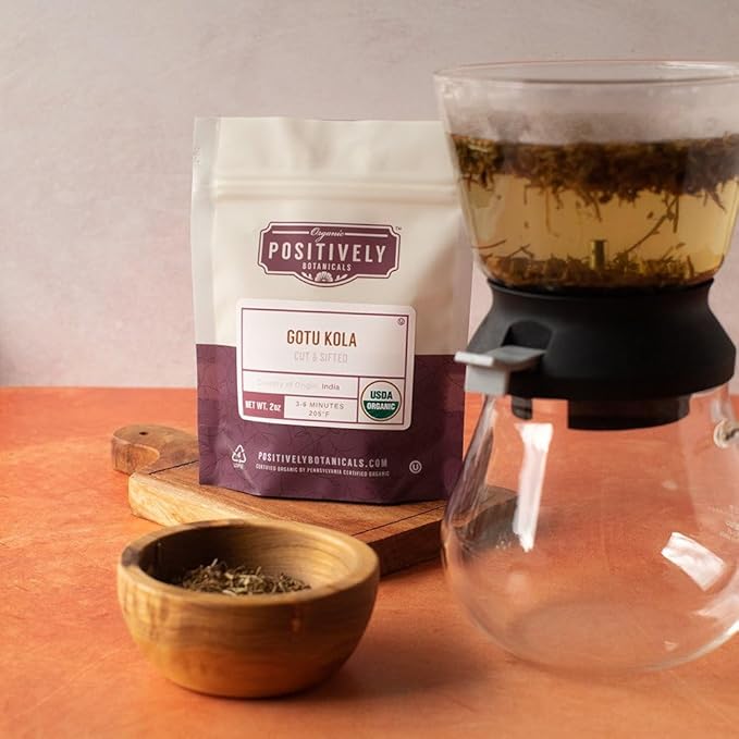 Organic Positively Botanicals Company, Gotu Kola, Herbal Tea Loose Leaf Botanical, 16 Ounce