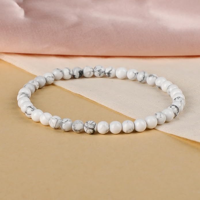 LPBeads Handmade Natural Gemstone Stretch Elastic Bracelet Healing Crystal Round Stone Beads Jewelry Gifts for Women Men