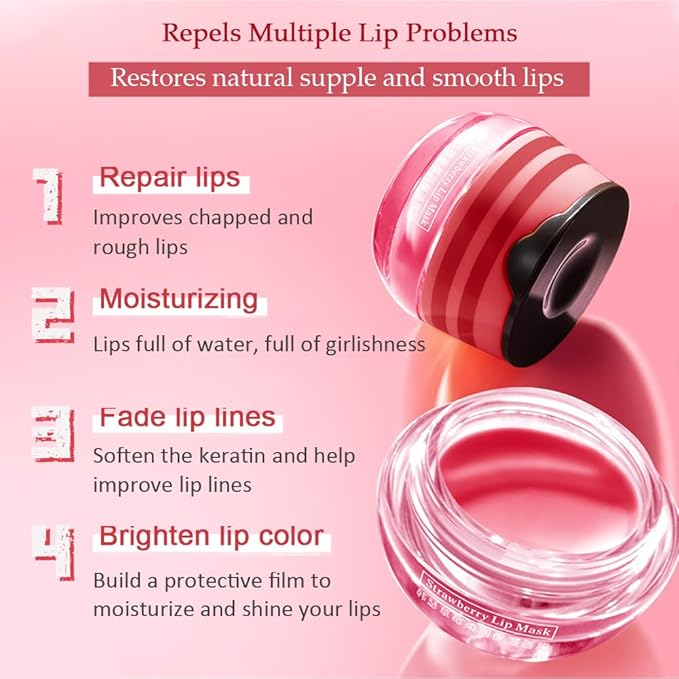 4PCS Bee Lip Balm Honey Pot，Honey&Strawberry&Watermelon&Apple Lime Lip Mask Overnight Propolis Moisturizing Lip Balm Hydrating Prevention Dry and Crack Lip Scrubs Exfoliator Lip Wrinkle Care