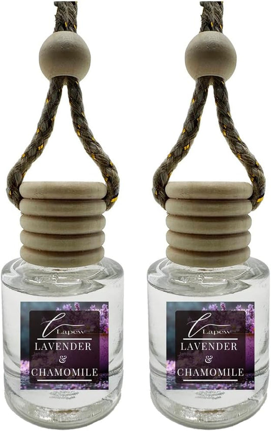 Car Air Freshener Diffuser – 2 Pack Hanging Air Freshener Diffuser (.34 Oz, Lavender & Chamomile)