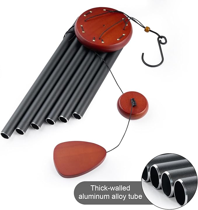 Large Wind Chimes for Outside – 37" Aluminum Windchimes Outdoors for Garden, Patio Decor, Memorial Gifts for Mom, Sympathy Gift for Loss of Loved One, Sister Gifts for Birthdays, Mother's Day(Black)