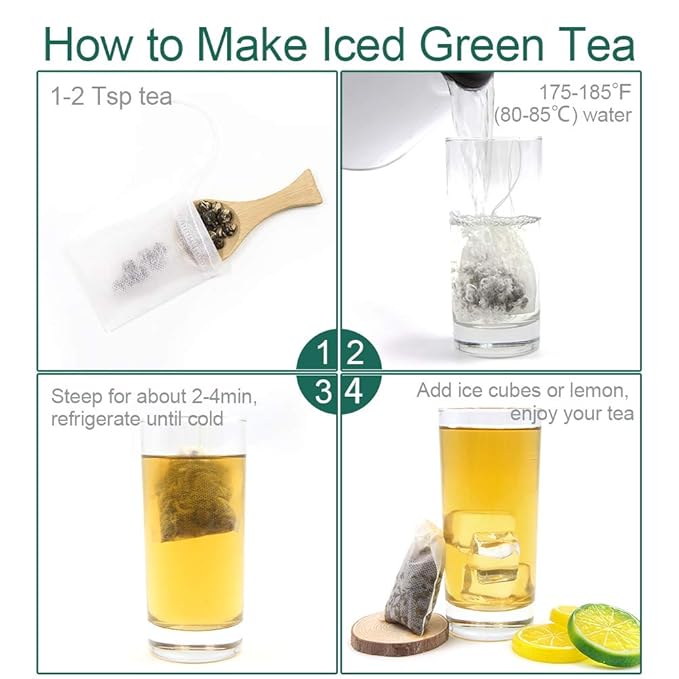 FullChea - Jasmine Pearl Tea - Jasmine Dragon Pearls - Loose Leaf Green Tea - Jasmine Green Tea with Delightful Aroma 4oz / 113g (Pack of 2)