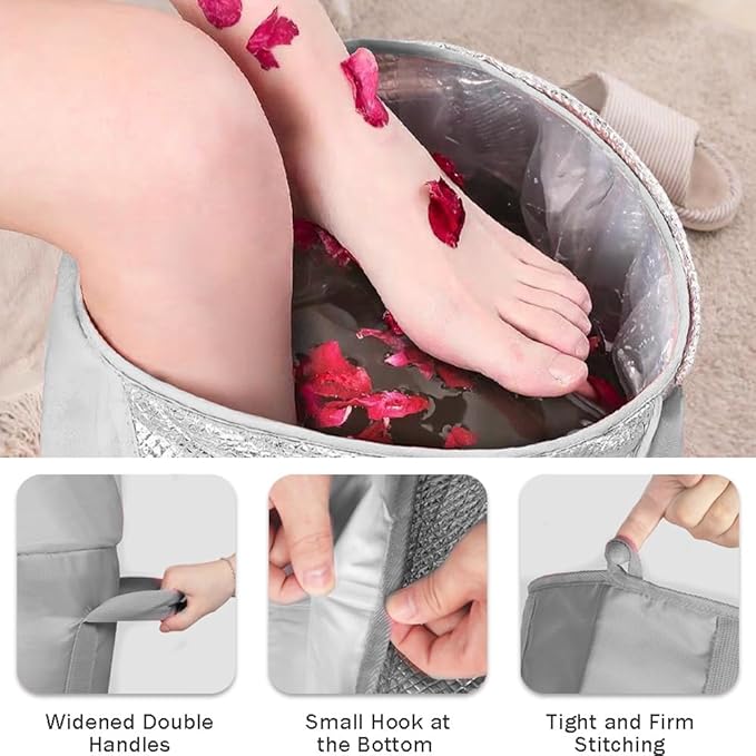 Collapsible Bucket for Soaking Feet,Portable Travel Foot Bath Tub,Fully Wrapped Knee Fumigation Foot Soaking Bath Basin,Foot Spa Bag for Outdoor Travel Camping Fishing